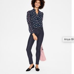 NWT: Boden Anya Blouse Navy Posy Bloom